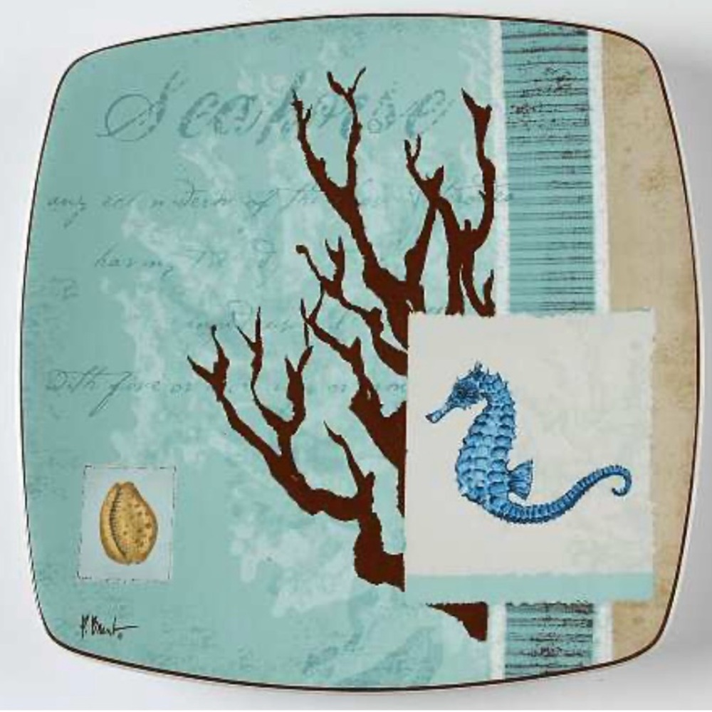 Paul Brent Aquarius Seahorse Plate EUC